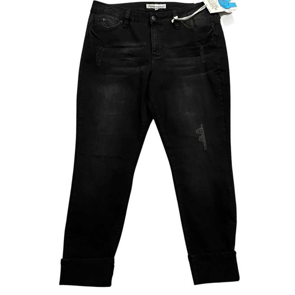 Royalty for Me Black Distressed "Wanna Betta Butt" Slim Fit Skinny Jeans 14